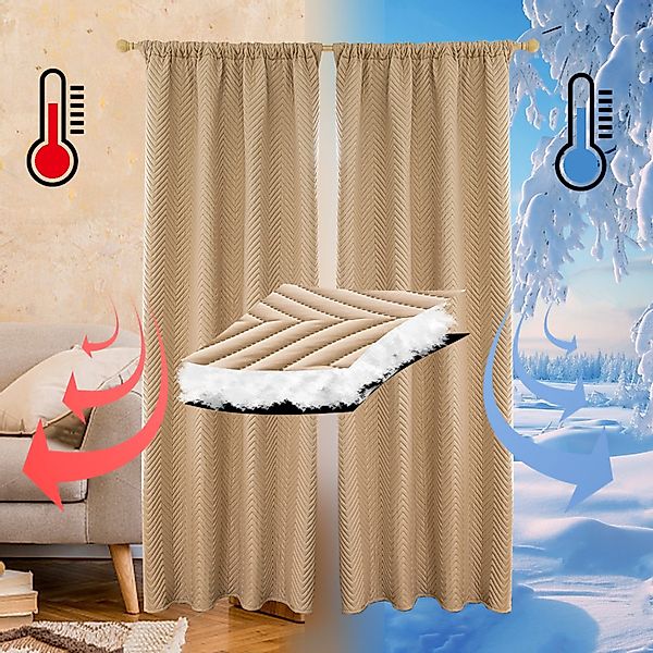LMaxhome Vorhang Verdunkelungsvorhang Gesteppt Thermovorhang Türvorhang günstig online kaufen