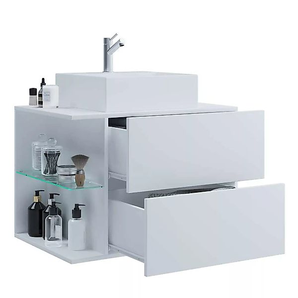 Badezimmer Schrank mit Becken und zwei Schubladen die Wandmontage günstig online kaufen