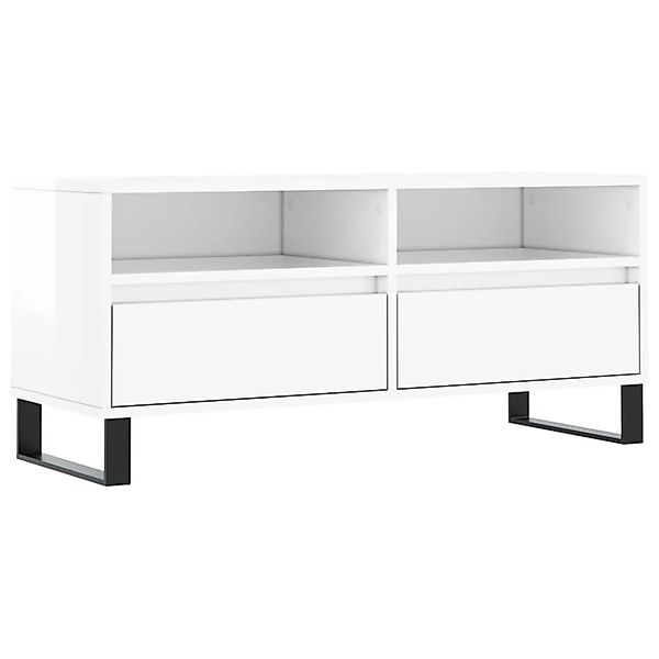 vidaXL TV-Schrank Hochglanz-Weiß 100x34,5x44,5 cm Holzwerkstoff 831246 günstig online kaufen