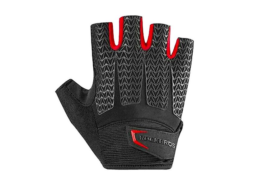 ROCKBROS Fahrradhandschuhe mit Gel-Einsätzen Schwarz-Rot günstig online kaufen
