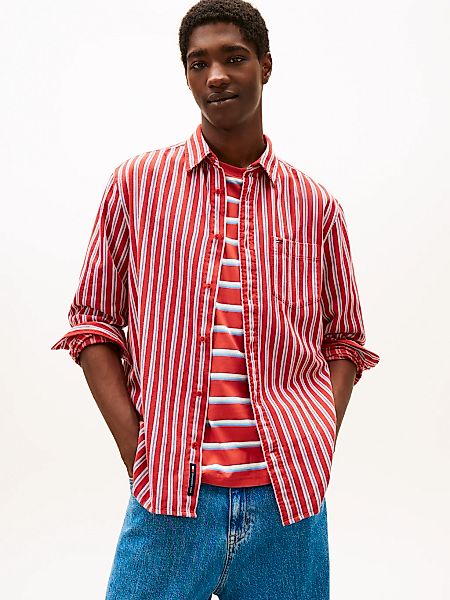 Tommy Jeans Langarmhemd "TJM STRIPE TWILL" gestreift, relaxed fit günstig online kaufen