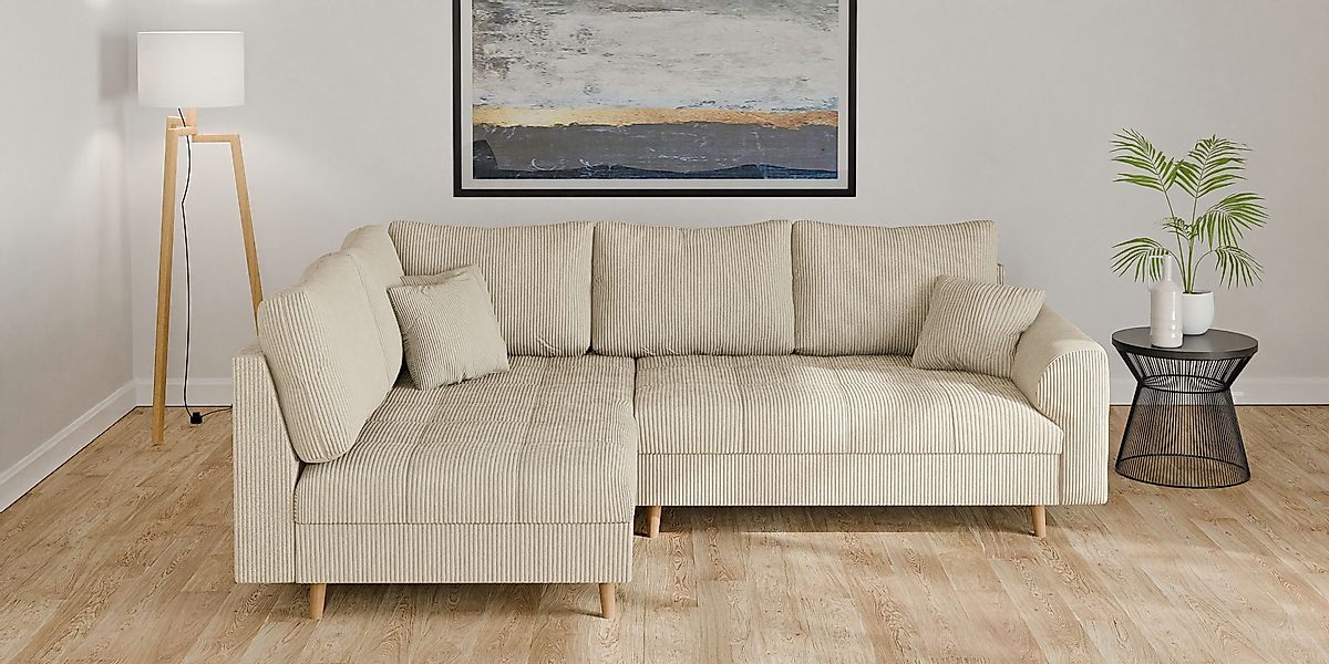 Home affaire Ecksofa "CHARRE L-Form mit Ottomane, Maße B/T/H: 231/161/81 cm günstig online kaufen