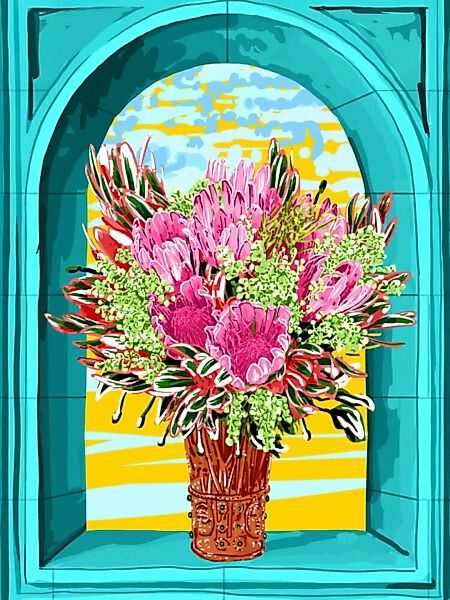 Poster / Leinwandbild - The Good Vibes Flower Pot günstig online kaufen