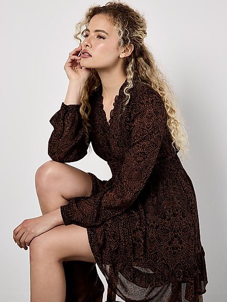 Apricot Minikleid Chiffonkleid, mit Paisleymuster günstig online kaufen