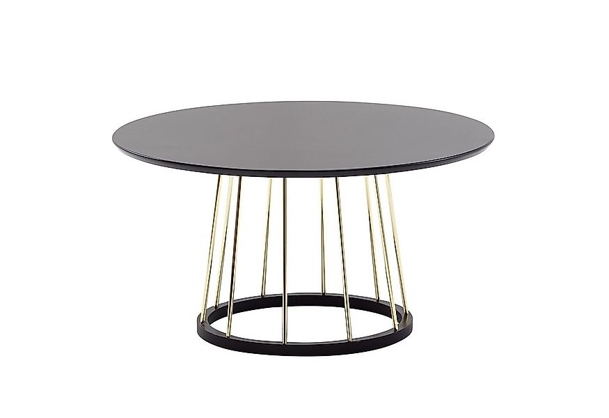 FINEBUY Couchtisch Couchtisch Sofatisch Rund 80 cm Schwarz Metall Wohnzimme günstig online kaufen