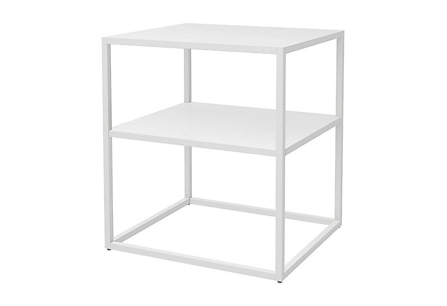 en.casa Beistelltisch, »Raahe« mit Ablage aus Stahl 50 x 45 x 40 cm Weiß günstig online kaufen