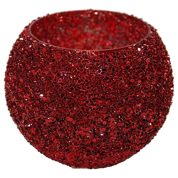 M Colections Vase Strass Bowl Rot Ø 11 cm x 8,5 cm günstig online kaufen