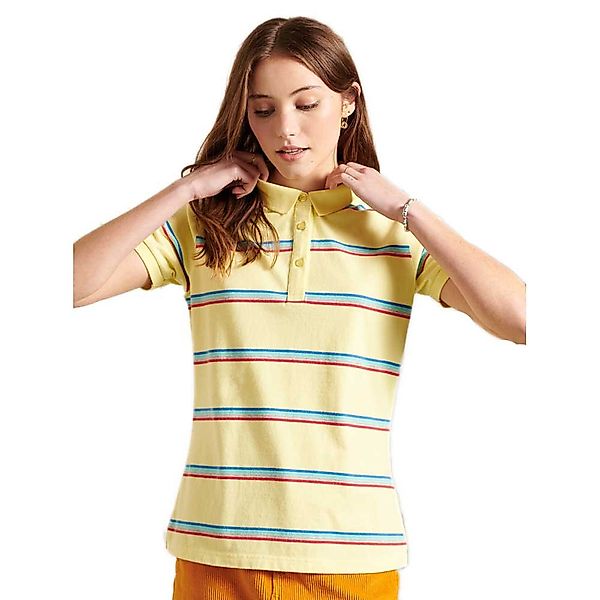 Superdry Academy Stripe Kurzarm-poloshirt L Varsity Faded Yellow Stripe günstig online kaufen