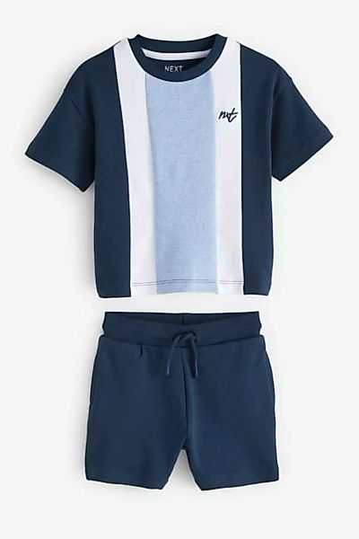Next T-Shirt & Shorts Kurzärmliges T-Shirt mit Shorts in Blockfarben (2-tlg günstig online kaufen
