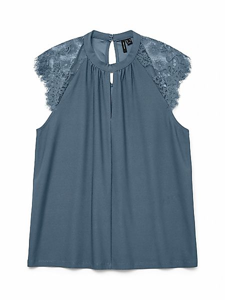 Vero Moda Spitzentop VMMILLA SL LACE TEE Materialmix, regular fit günstig online kaufen