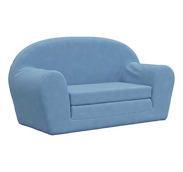 vidaXL Kindersofa, Kinder Schlafsofa 2-Sitzer Blau Weicher Plüsch günstig online kaufen