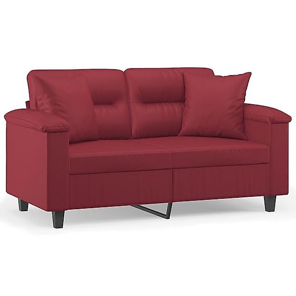 vidaXL Sofa, 2-Sitzer-Sofa mit Zierkissen Weinrot 120 cm Kunstleder günstig online kaufen