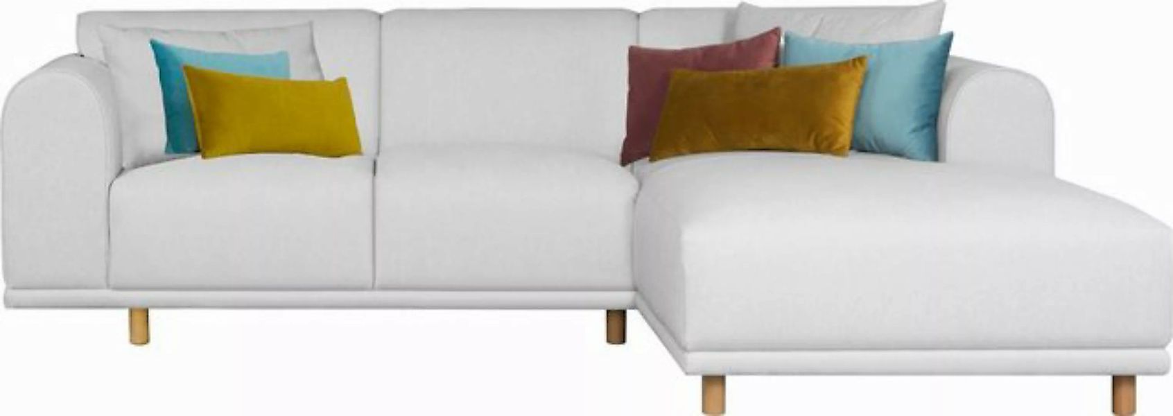 andas Ecksofa Maroon L-Form, in skandinavischem Design, mit losen Kissen günstig online kaufen