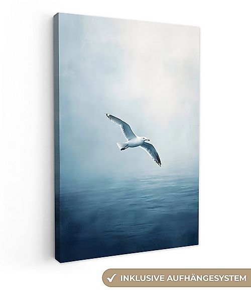 OneMillionCanvasses® Leinwandbild Möwe - Weiß - Meer - Neblig, Fotodruck (1 günstig online kaufen