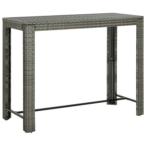 vidaXL Garten-Bartisch Grau 140,5x60,5x110,5 cm Poly Rattan 45878 günstig online kaufen