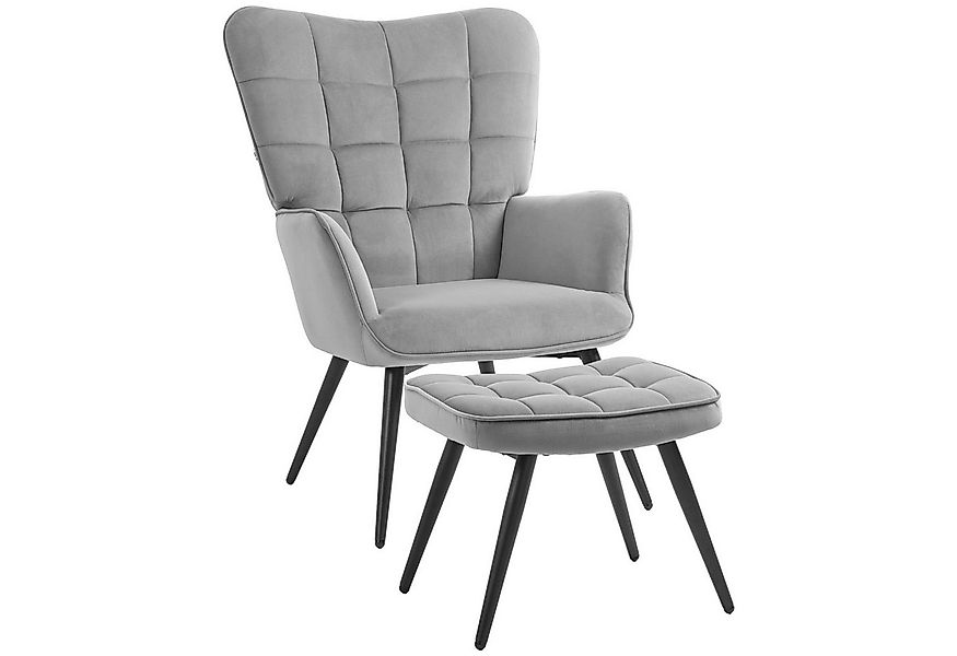 HOMCOM Relaxsessel Polstersessel mit Samtoptik (Esszimmerstuhl, 2-St., Fern günstig online kaufen