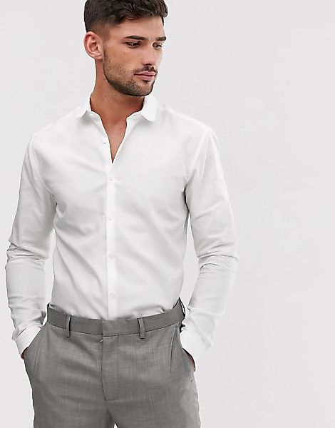 Topman – Premium – Schmal geschnittenes Hemd aus ägyptischer Baumwolle in W günstig online kaufen