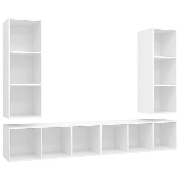 furnicato TV-Schrank TV-Wandschränke 4 Stk. Weiß Holzwerkstoff (1-St) günstig online kaufen