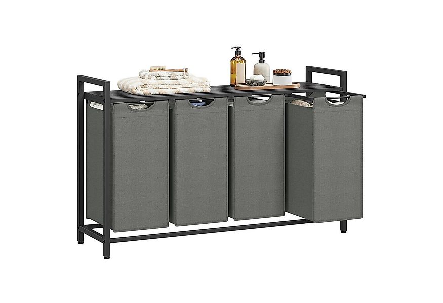 VASAGLE Wäschekorb, 4 Fächer, mit Ablage, ausziehbar abnehmbar, 4/5 x 40 L günstig online kaufen