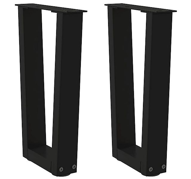 vidaXL Tischbein Couchtischbeine V-Form 2 Stück Schwarz 38x(42-43,3) cm Sta günstig online kaufen