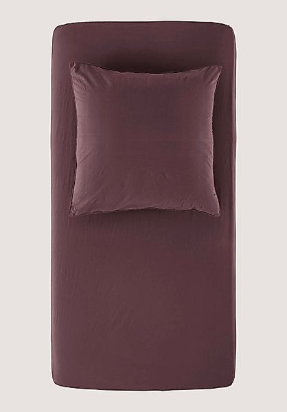 hessnatur Perkal Spannbettlaken aus Bio-Baumwolle - lila - Größe 140-160x20 günstig online kaufen