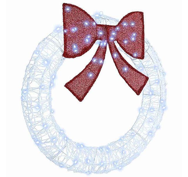 vidaXL Christbaumschmuck Kranz mit 80 LEDs Kaltweiß 92 x 9.5 x 92 cm Acryl günstig online kaufen