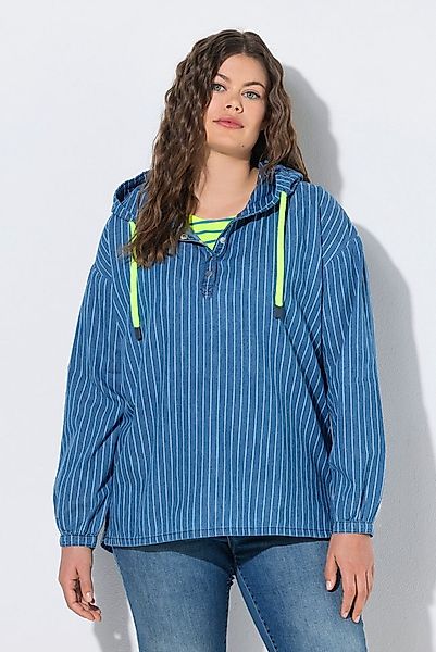 Laurasøn Hemdbluse Streifen Denim-Bluse Langarm günstig online kaufen