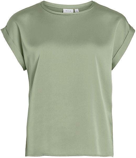 Vila Kurzarmshirt "VIELLETTE S/S SATIN TOP - NOOS", Satin Optik günstig online kaufen