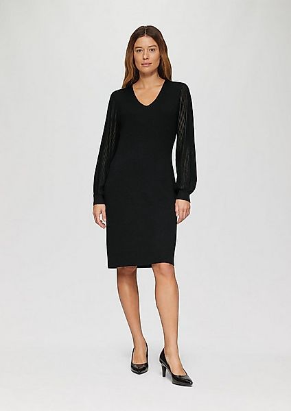 s.Oliver Minikleid Kleid Feinstrick-Kleid mit semitransparenten Ärmeln günstig online kaufen