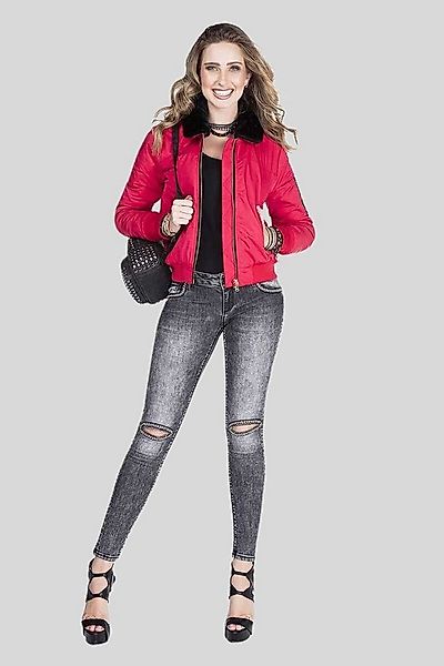 Cipo & Baxx Bomberjacke Jacke mit modischen Kunstfellkragen günstig online kaufen