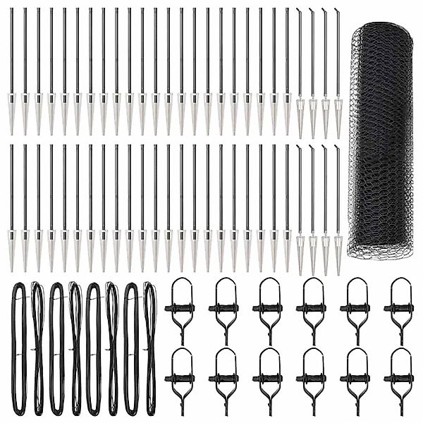 vidaXL Zaunpfosten Grau 100 x 0,8 m 13 mm Maschenweite Stahl und PVC 335330 günstig online kaufen