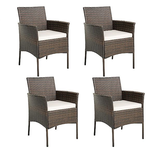 COSTWAY Gartenstuhl, 4er Set, aus Rattan, günstig online kaufen