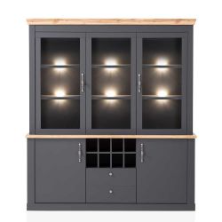 Küchenbuffetschrank im Landhaus Stil 205 cm hoch - 184 cm breit günstig online kaufen