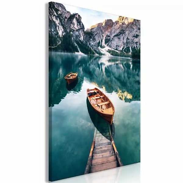 artgeist Wandbild Boats In Dolomites (1 Part) Vertical mehrfarbig Gr. 40 x günstig online kaufen