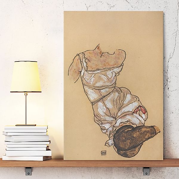 Leinwandbild Egon Schiele - Weiblicher Torso in Unterwäsche günstig online kaufen