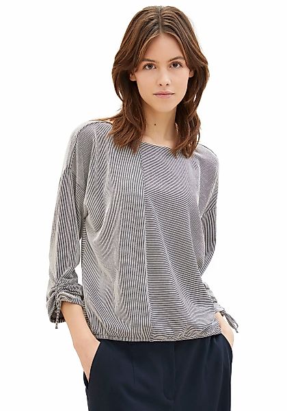 TOM TAILOR Denim 3/4-Arm-Shirt, in feiner Rippoptik günstig online kaufen