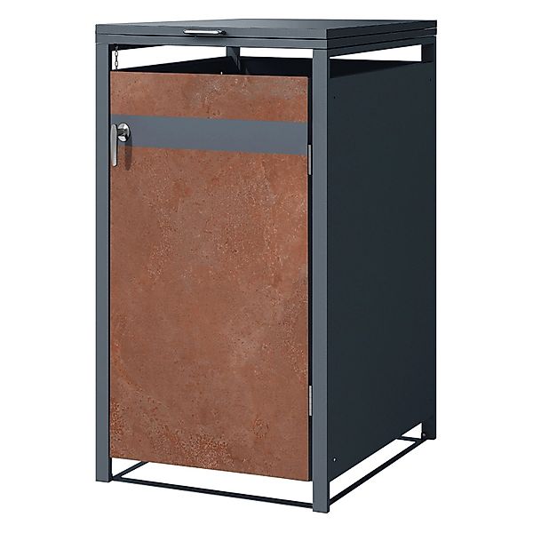ML-Design Mülltonnenbox 1Er 240L 68x80x116,3 cm Anthrazit-Rostoptik Abschli günstig online kaufen