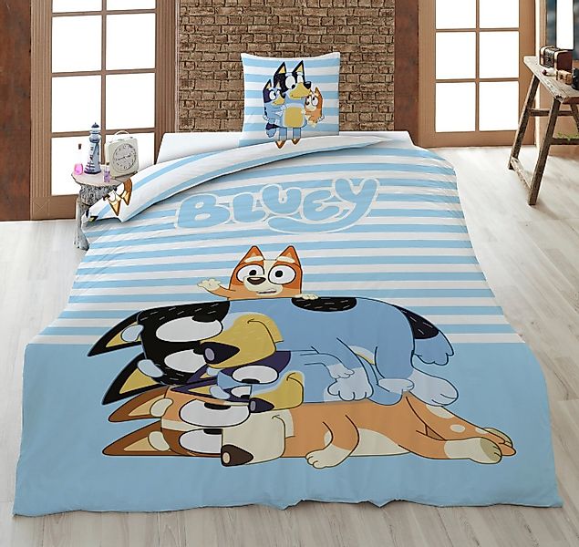 AY!Max Kinderbettwäsche BLUEY Wende Bettwäsche Set 2tlg 135 x 200 cm 100% B günstig online kaufen