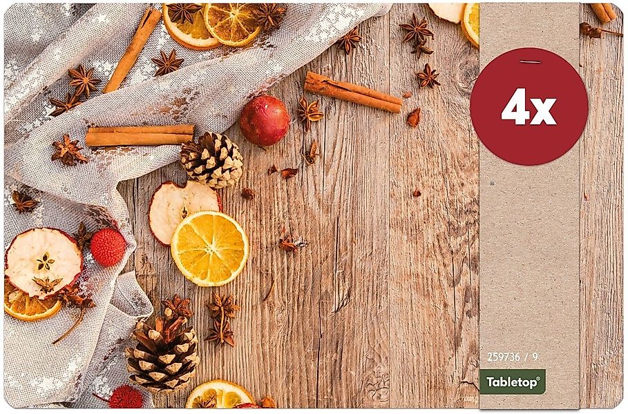 matches21 HOME & HOBBY Platzset Abwaschbare Tischsets 4er Set Weihnachten G günstig online kaufen