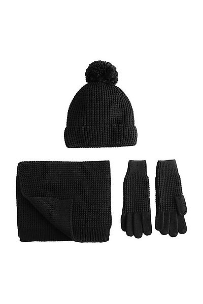 Next Bommelmütze Bommelmütze, Schal und Handschuhe im 3er Set (3-St) günstig online kaufen