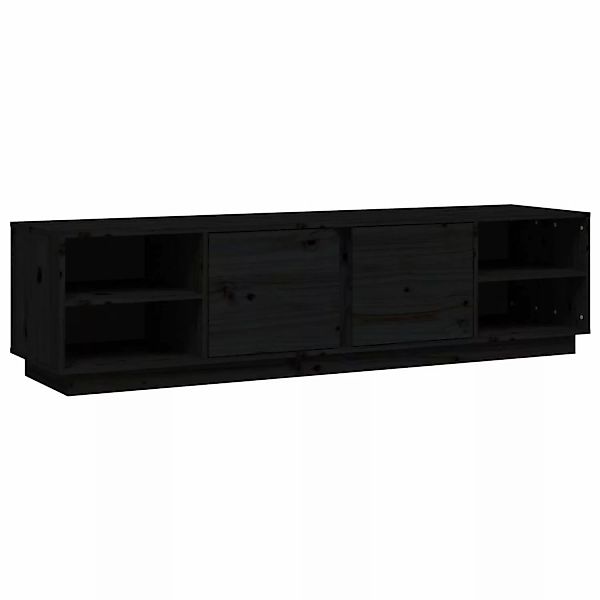 Vidaxl Tv-schrank Schwarz 156x40x40 Cm Massivholz Kiefer günstig online kaufen