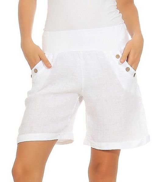 Mississhop Leinenhose 100 % Leinen Damen Shorts Leinenshorts Bermuda kurze günstig online kaufen