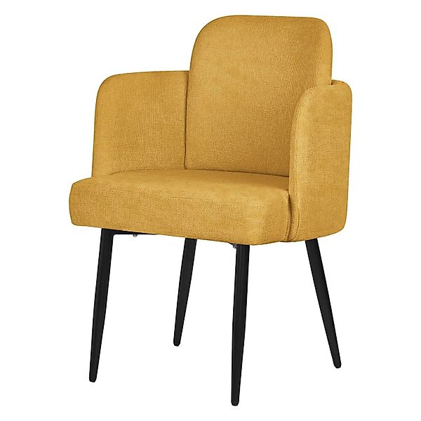 ML-Design Esszimmerstuhl Senf mit Stoffbezug Armlehne Rattan-Optik günstig online kaufen