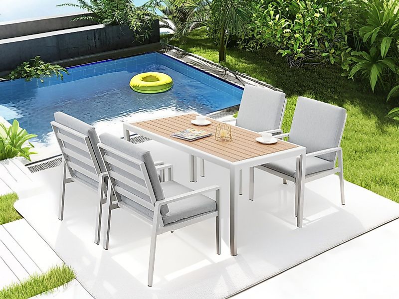 MeXo Gartenlounge-Set Lounge Gartenmöbelset Aluminium für günstig online kaufen
