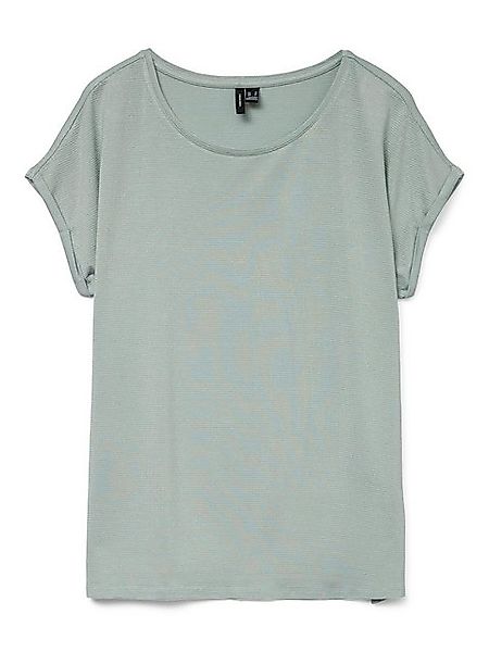 Vero Moda Rundhalsshirt "VMLAVA PLAIN SS TOP LUREX STRIPE" günstig online kaufen