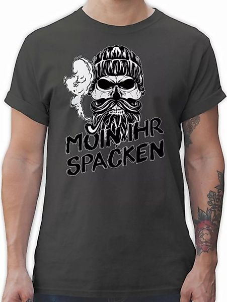 Shirtracer T-Shirt Moin ihr Spacken Totenkopf Norddeutsch Geschenke Sprüche günstig online kaufen