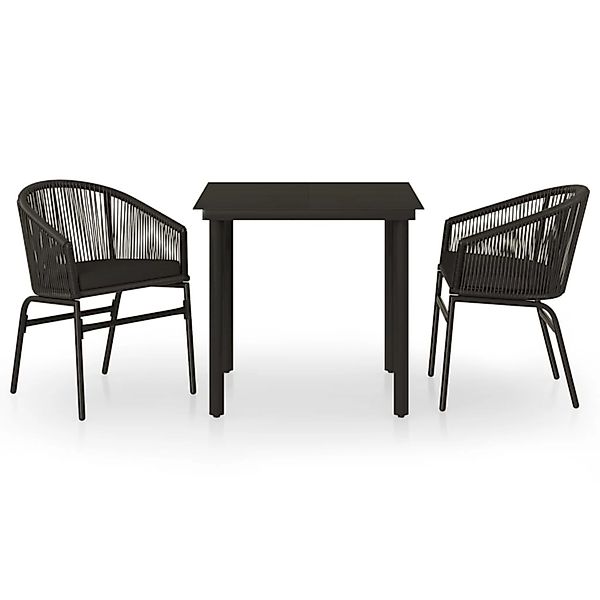 vidaXL 3-Tlg Garten-Essgruppe Schwarz 3099221 günstig online kaufen