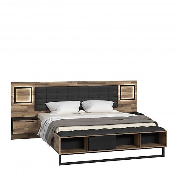 FORTE Bettanlage "Sirius Crown" mit LED-Beleuchtung und Polsterkopfteil günstig online kaufen