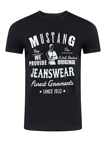 MUSTANG T-Shirt Herren Printshirt Regular Fit (1-tlg) Kurzarm Tee Shirt mit günstig online kaufen
