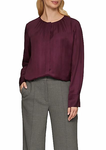 s.Oliver BLACK LABEL Langarmbluse mit gerafftem Ausschnitt günstig online kaufen